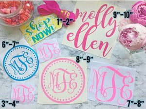 Monogrammed Vinyl Decals