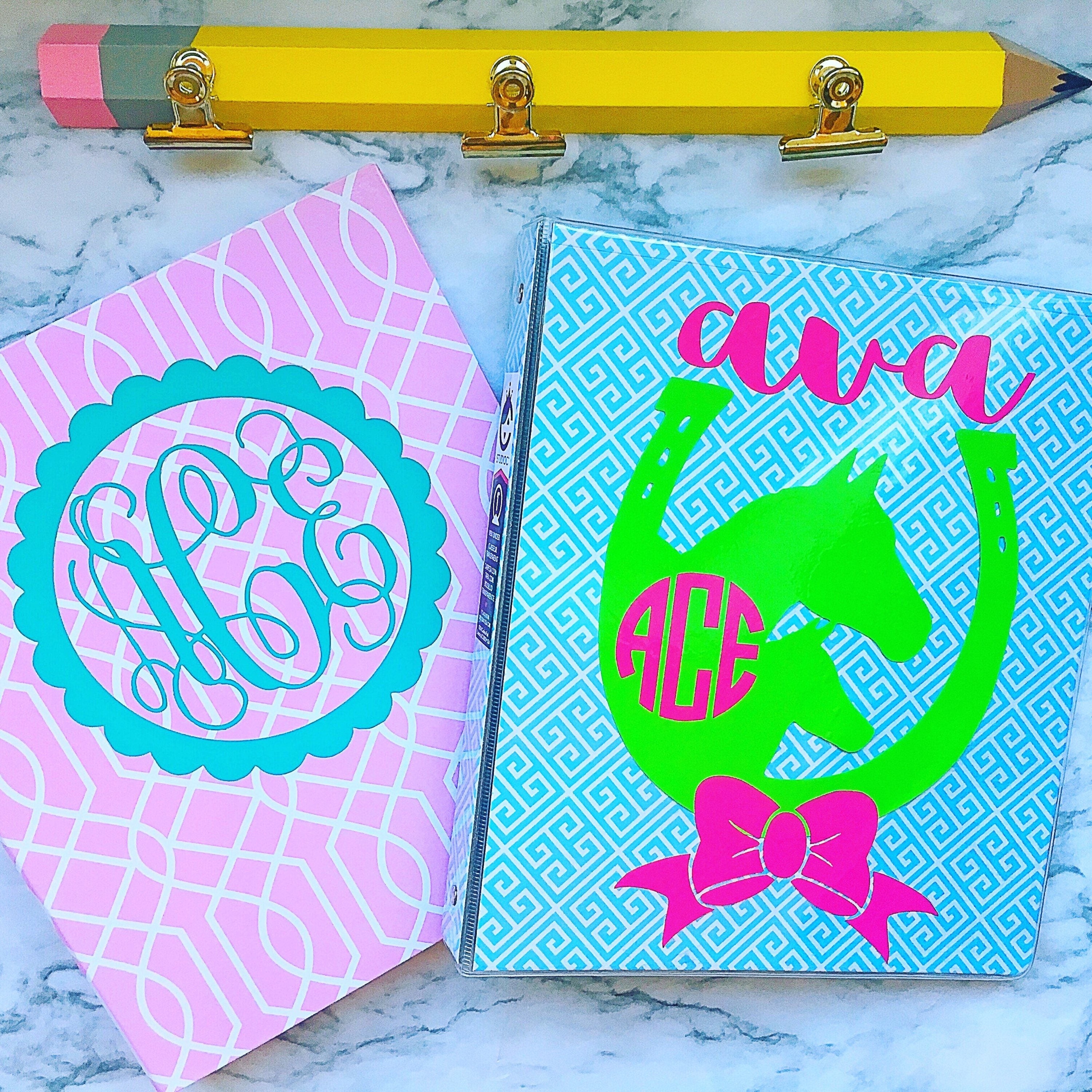 Monogrammed School Supplies - Personalized School Supplies - Monogrammed Binder - Personalized Binder - Three Ring Binder - School Supplies