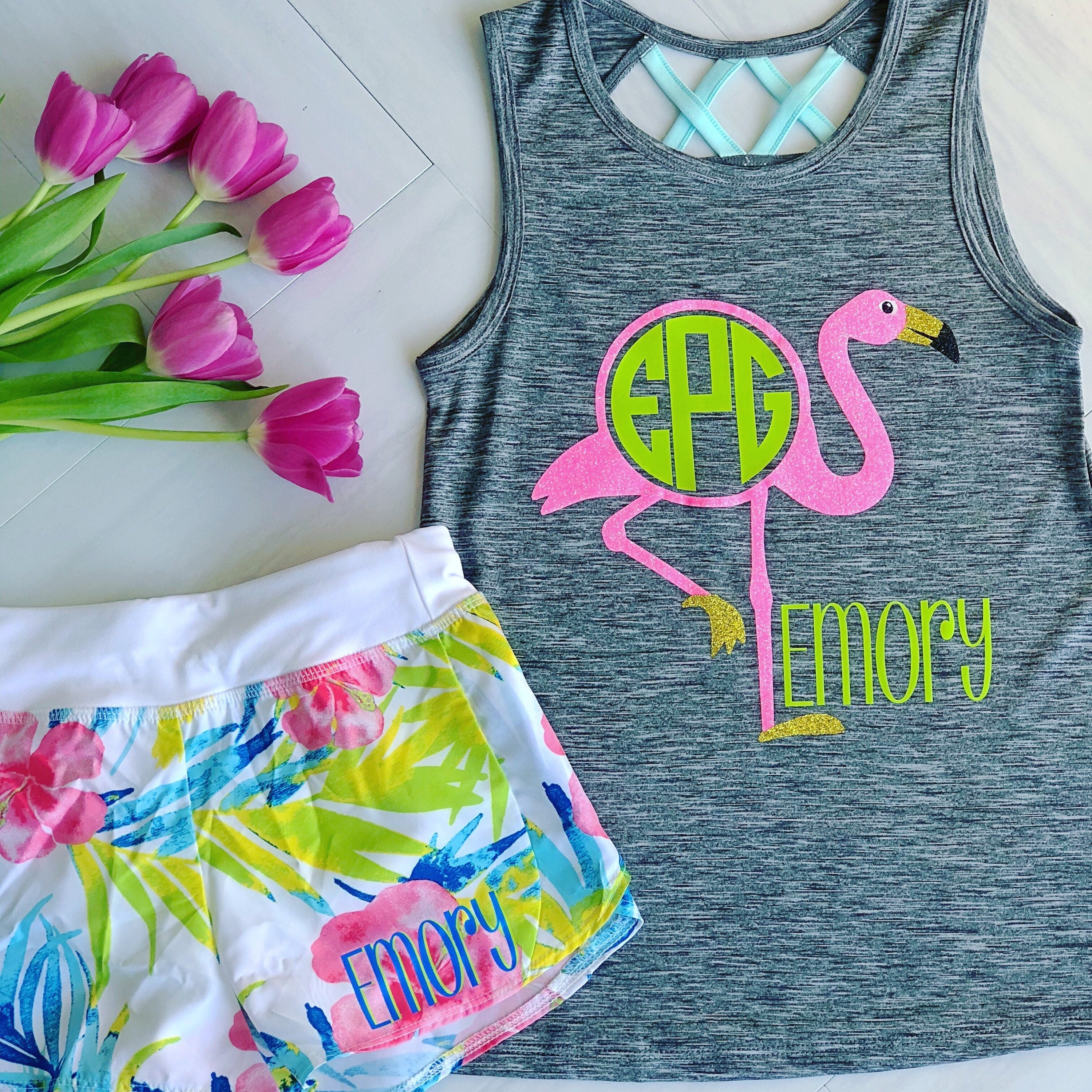 Girls Monogram Tank Top - Cute Tank Top - Monogram Tank - Kids Monogram Tank - Tank Top - Racerback Tank - Monogram Tee