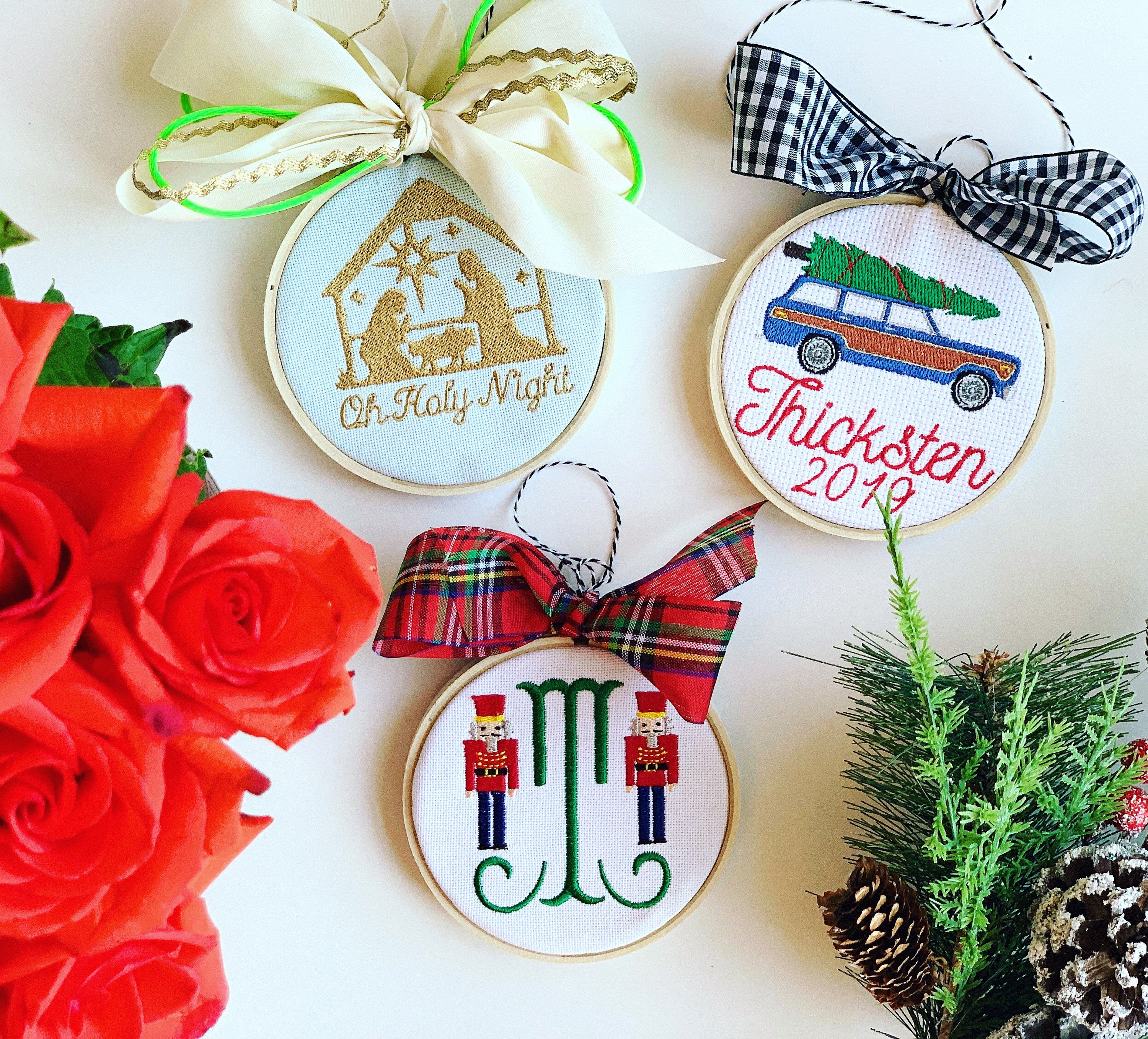 Personalized Christmas Ornament - Monogramed Christmas Tree Ornament - Personalized Gift - Embroidered Ornament