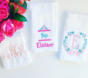 Monogrammed Burp Cloth, Embroidered Burp Cloth, Baby Gift, Baby Accessories, Monogram Baby Burp Cloth, Baby Shower