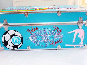 Camp Trunk Vinyl Decal Decor - Camp Trunk Sticker - Personalized Camp Trunk - Camp Trunk Monogram - Camp Trunk Name - Camp Trunk Decals