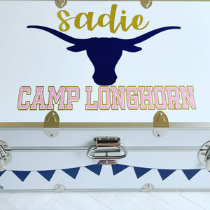 Camp Trunk Vinyl Decal Decor - Camp Trunk Sticker - Personalized Camp Trunk - Camp Trunk Monogram - Camp Trunk Name - Camp Trunk Decals