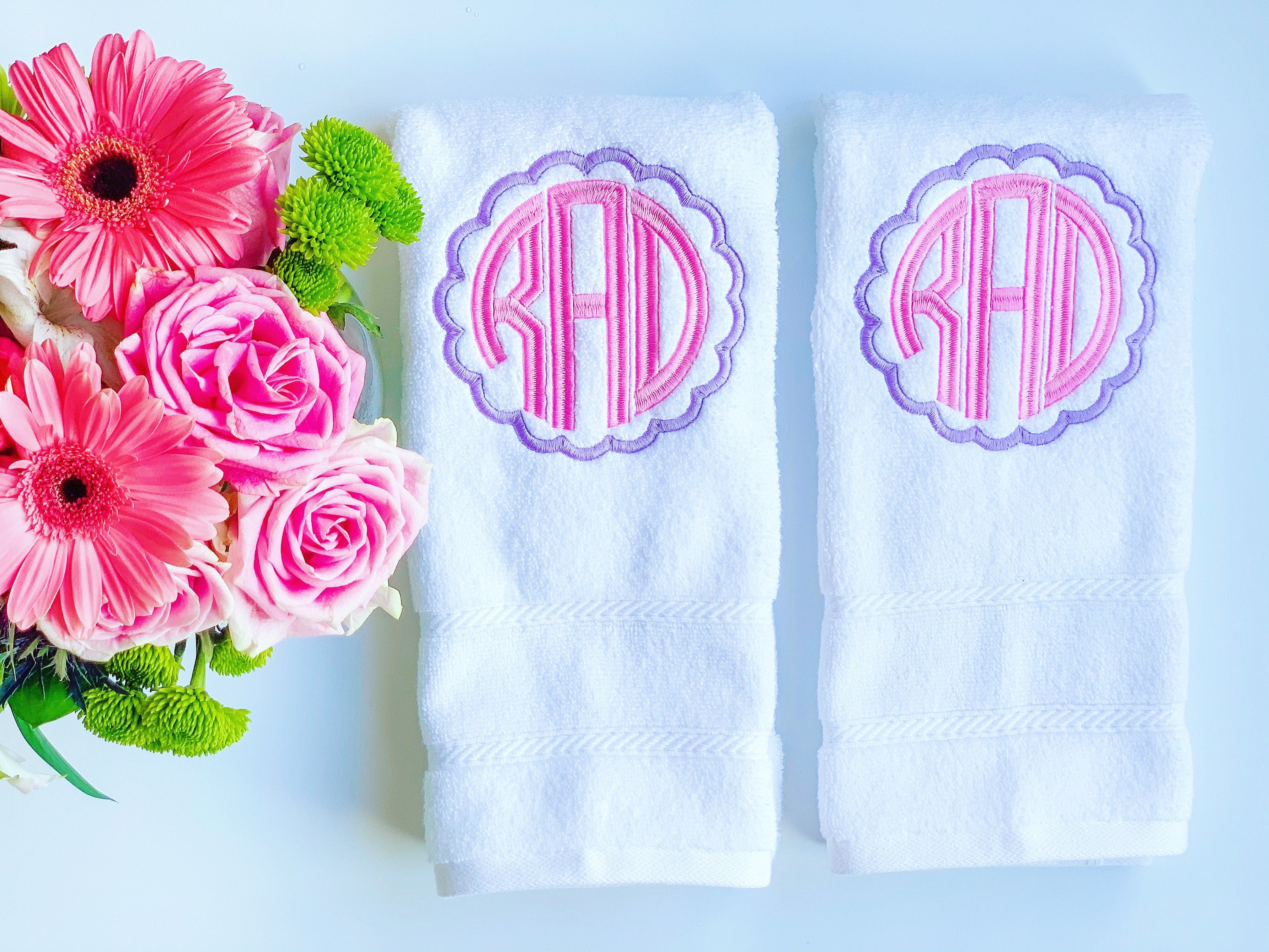 Monogrammed Hand Towel, Personalized Hand Towel, Embroidered Hand Towel, Guest Bathroom Towel, Hand Towels Monogrammed, Cotton, Wedding Gift