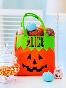 Monogrammed Halloween Trick or Treat Bag, Monogrammed Halloween Bag, Personalized Halloween Bag, Custom Halloween Bag, Candy Bag