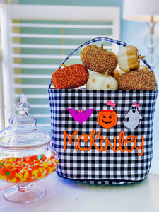 Monogrammed Halloween Trick or Treat Bag, Monogrammed Halloween Bag, Personalized Halloween Bag, Custom Halloween Bag, Candy Bag