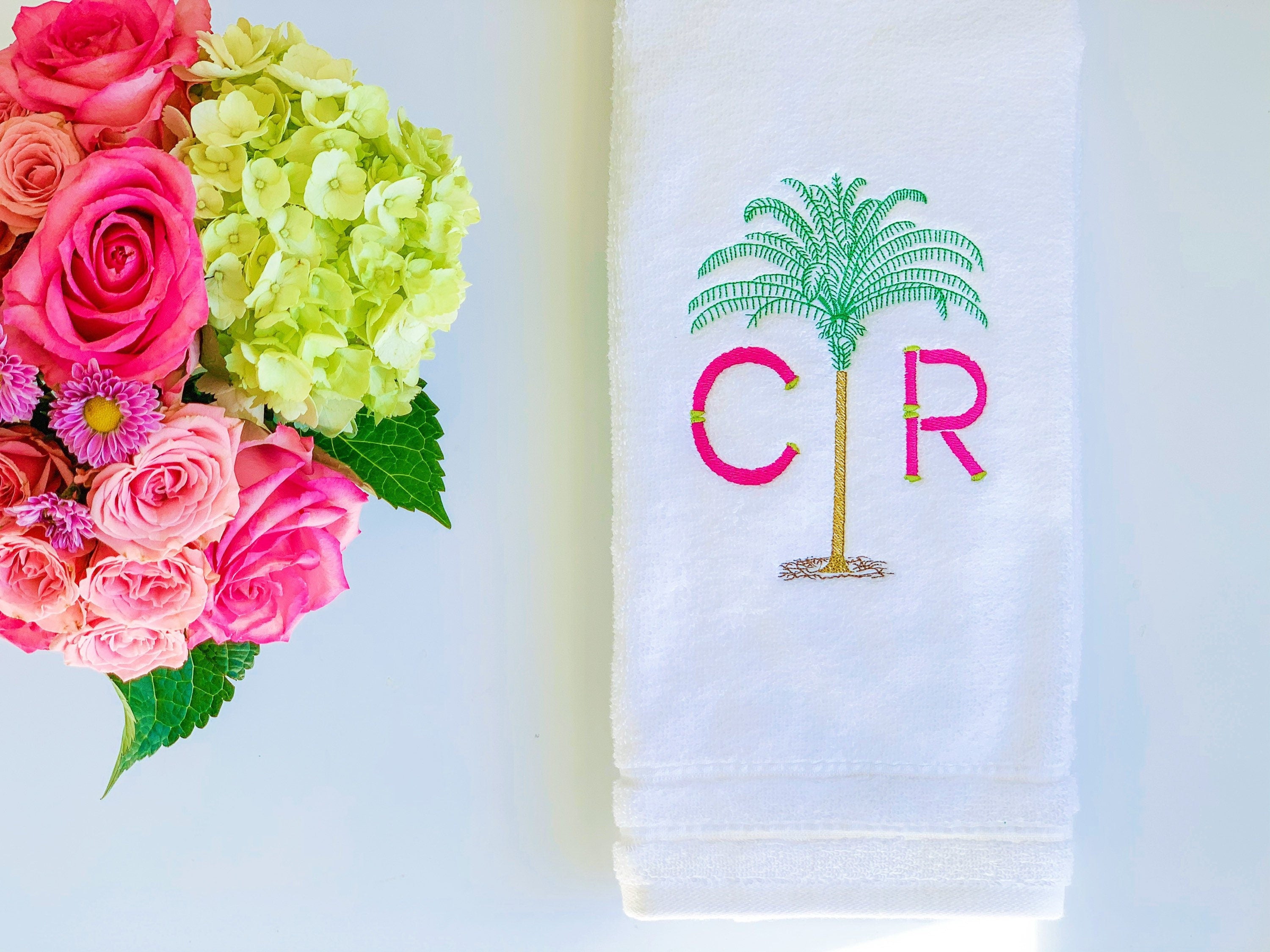 Monogrammed Hand Towel, Personalized Hand Towel, Embroidered Hand Towel, Guest Bathroom Towel, Hand Towels Monogrammed, Cotton, Wedding Gift