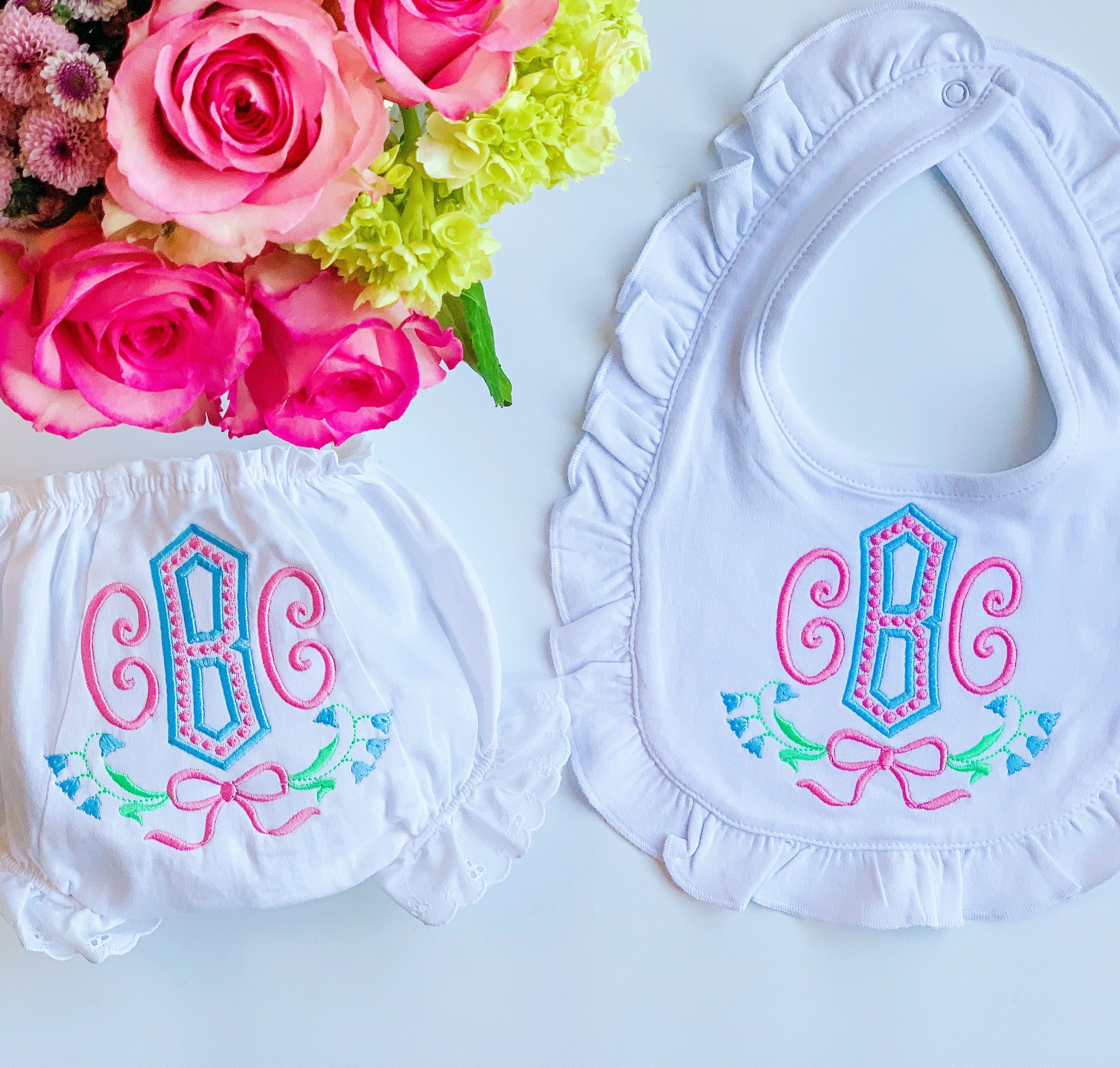 Monogrammed Bib, Personalized Bib, Baby Shower Gift, Baby Gift, Baby Monogram,  Christening bib