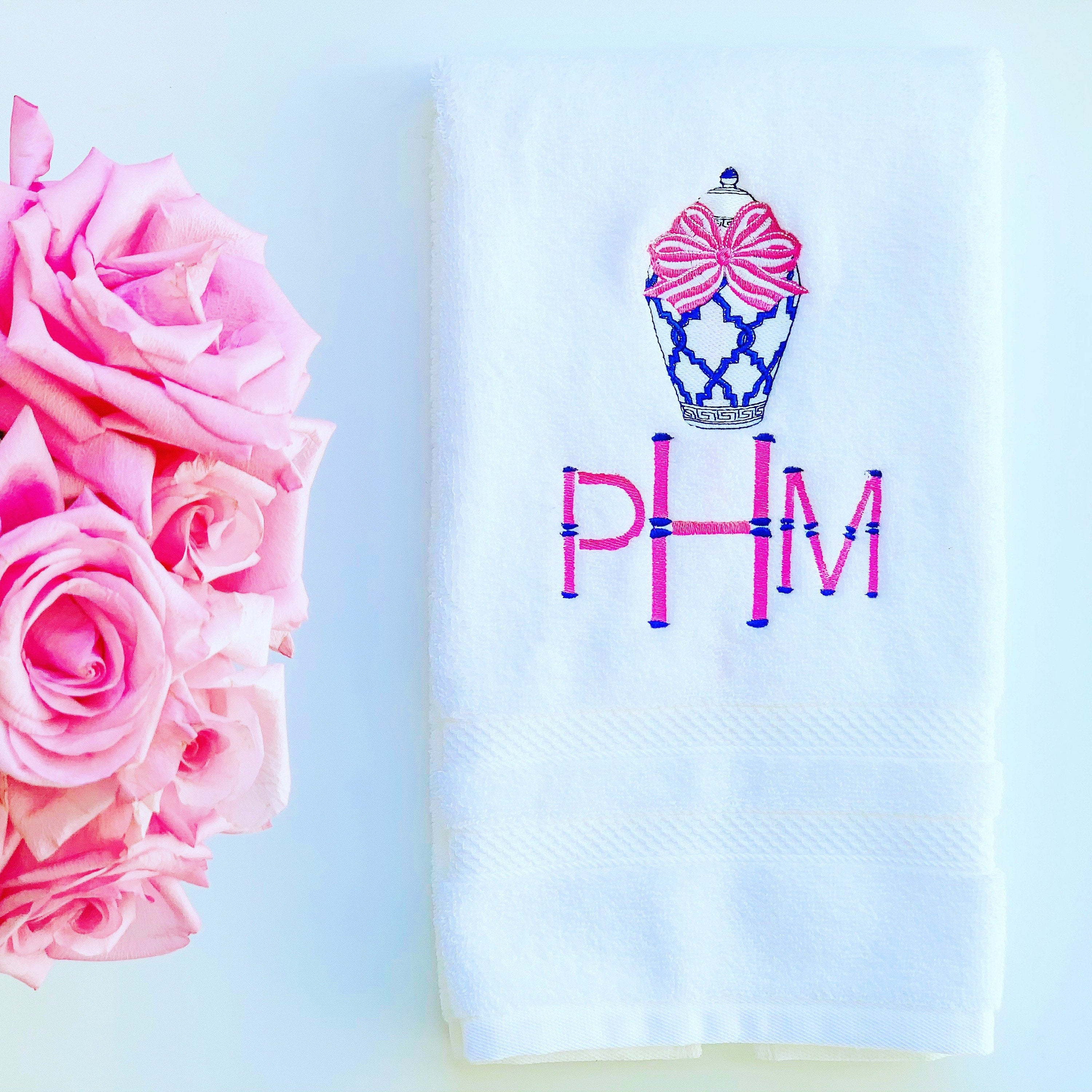 Monogrammed Hand Towel, Personalized Hand Towel, Embroidered Hand Towel, Guest Bathroom Towel, Hand Towels Monogrammed, Cotton, Wedding Gift