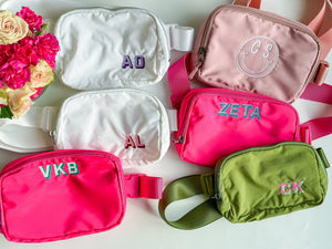 Monogrammed Belt Bag, Monogrammed Shoulder Bag, Personalized Fanny Pack, Waist Bag