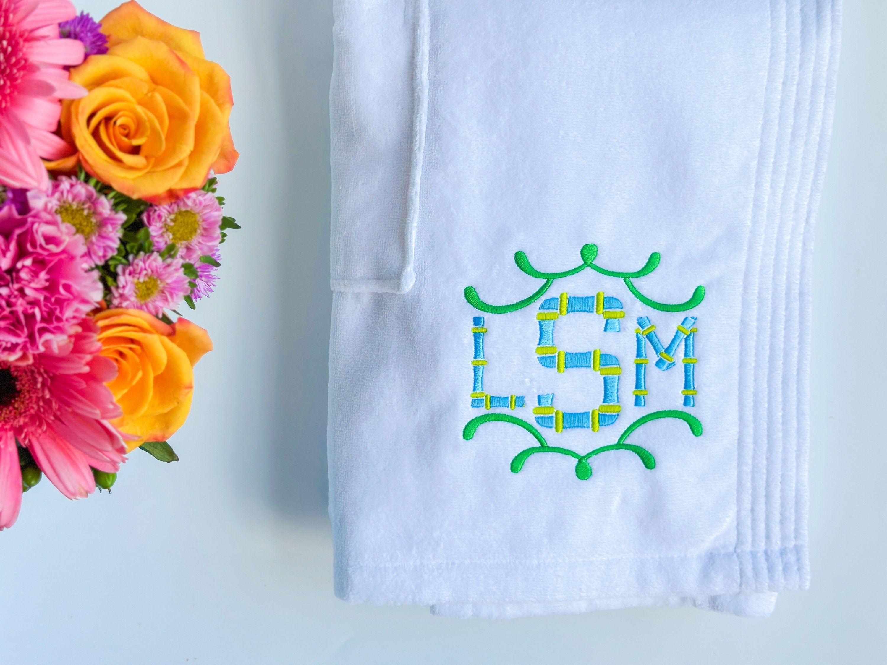 Monogrammed Towel Wrap, Personalized Towel Wrap, Monogrammed Shower Wrap, Spa Wrap, Graduation Gift, Dorm Wrap, Waffle Weave, Terry Velour