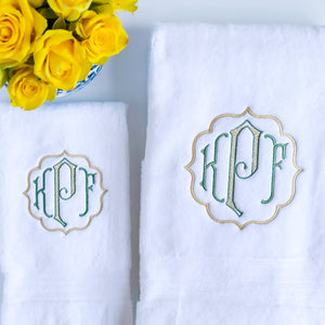 Monogrammed Towel Set, Monogrammed Hand Towel and Bath Towel Set