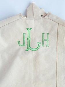 Monogrammed Garment Bag, Embroidered Travel Bag for Hanging Clothes