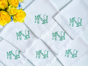 Monogrammed Dinner Napkins, Embroidered Linen Napkins, Personalized Cloth Napkins, Embroidered Napkins, Custom Napkins, Personalized Gift